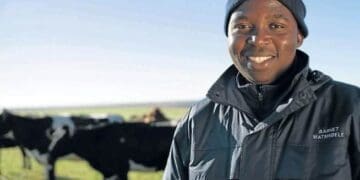 Tshilidzi Matshidzula, farmer and manager of Matshibele, a thriving dairy business based in Alexandria in the Eastern Cape. Photo: Supplied/Food For Mzansi