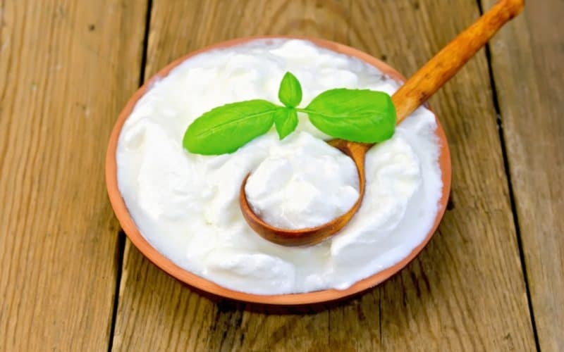 Yogurt, especially the one with the label that says fat-free, contains traces of an animal protein called gelatine.