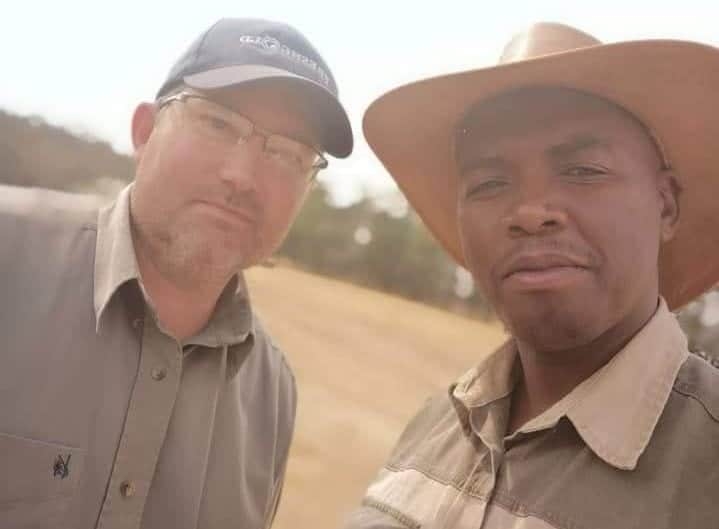 Hlony Radebe (right) credits mentor Friedl von Maltitz for his farming success.