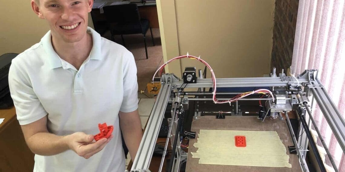 Abel Nortje, designed and build his own 3D printer as part of a student employee programme offered by South African farming enterprise ZZ2.