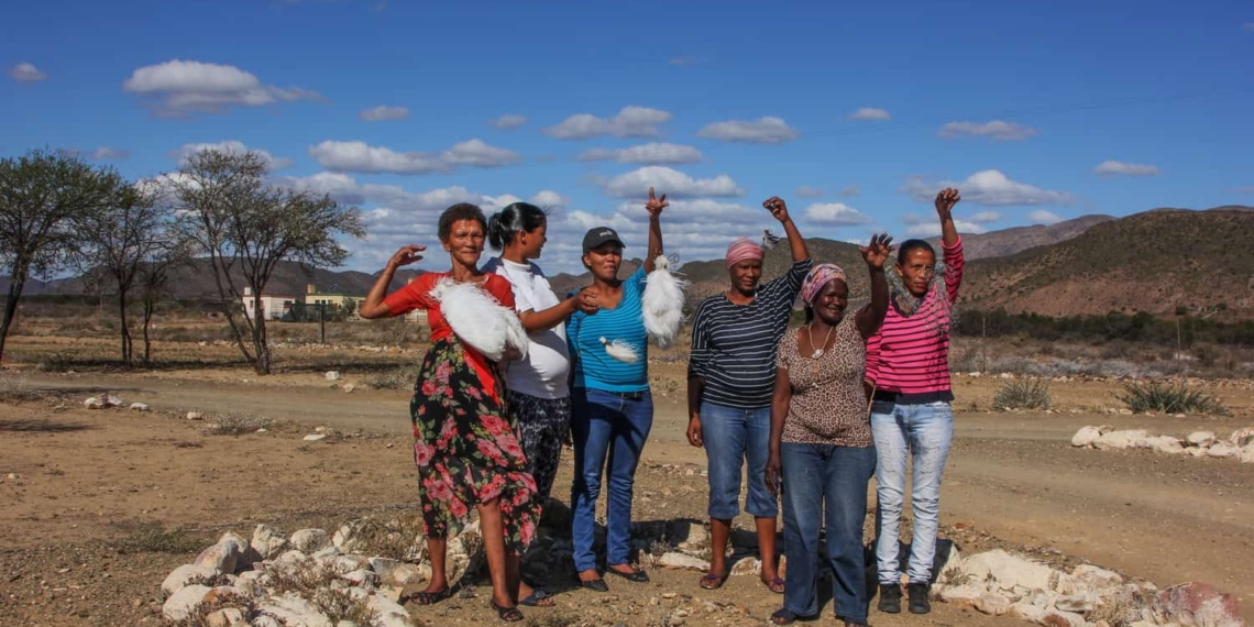 There is an angel factory in the Karoo, and these are some of the angelmakers. From left to right, Trudi Hobanie, Charlene Daniels, Janine Hobanie, Valenta Martin, her mother Violet Martin and Veronica Olyn. Photo: Chris Marais