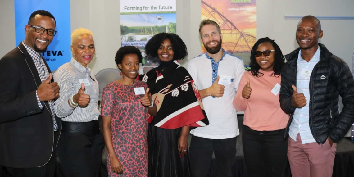 Tshiamo Dichabe, Karabo Rampete, Nono Sekhoto-Iga, Dr Vuyo Mahlati, Morgan John Brand, Andile Matukane and Andile Nqobo at the opening of the 2019 AAYFS.