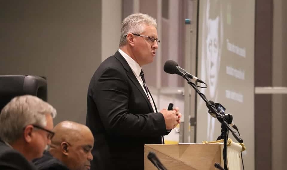Agri SA president Dan Kriek addressing delegates at the organisation's congress in Pretoria.