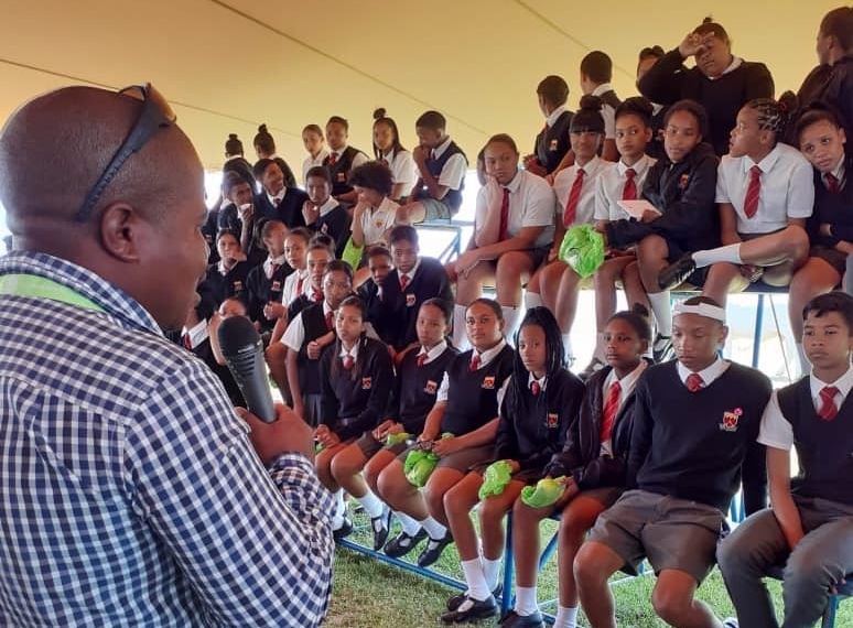 Sheep farmer Ettiene van Wyk inspired learners with his life story of how he transitioned from the son of agri-workers to a commercial farmer. Photo: Food For Mzansi