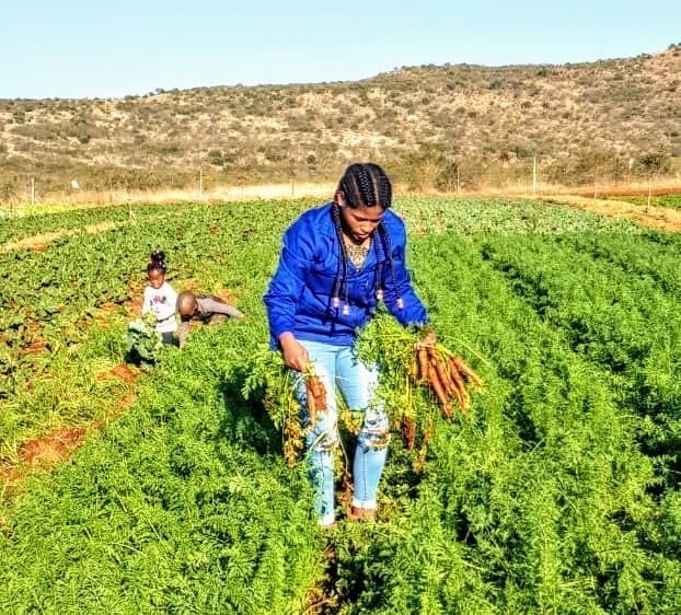 Siphesihle Kwetana (25) on her 85 hectare farm in Qumbu Eastern Cape.