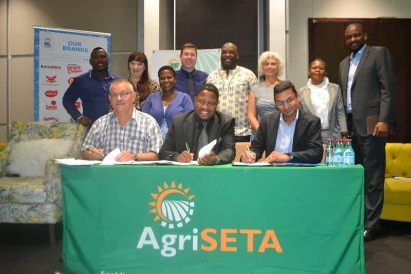 Executive members of AgriSETA together with representatives from RCL Foods and the Jobs Fund at a recent partnership signing ceremony.