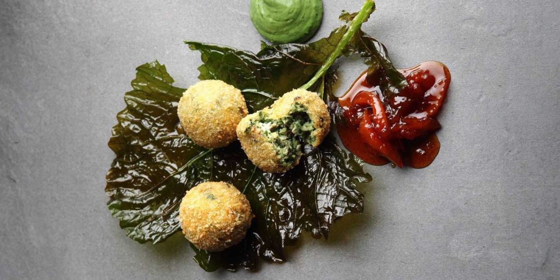 David Higgs’ fishcakes served with chutney and parsley mayonnaise.
