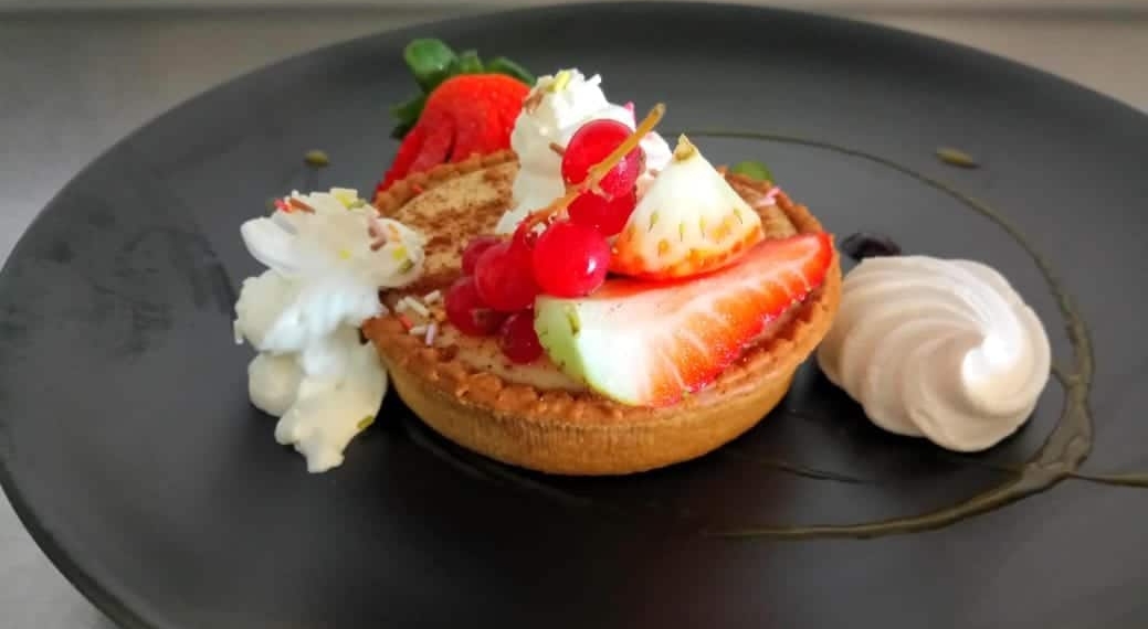 27-year-old chef shares his modern-day twist on a South African classic, perfect for summer: a lekker milk tart with lush cinnamon Chantilly cream.