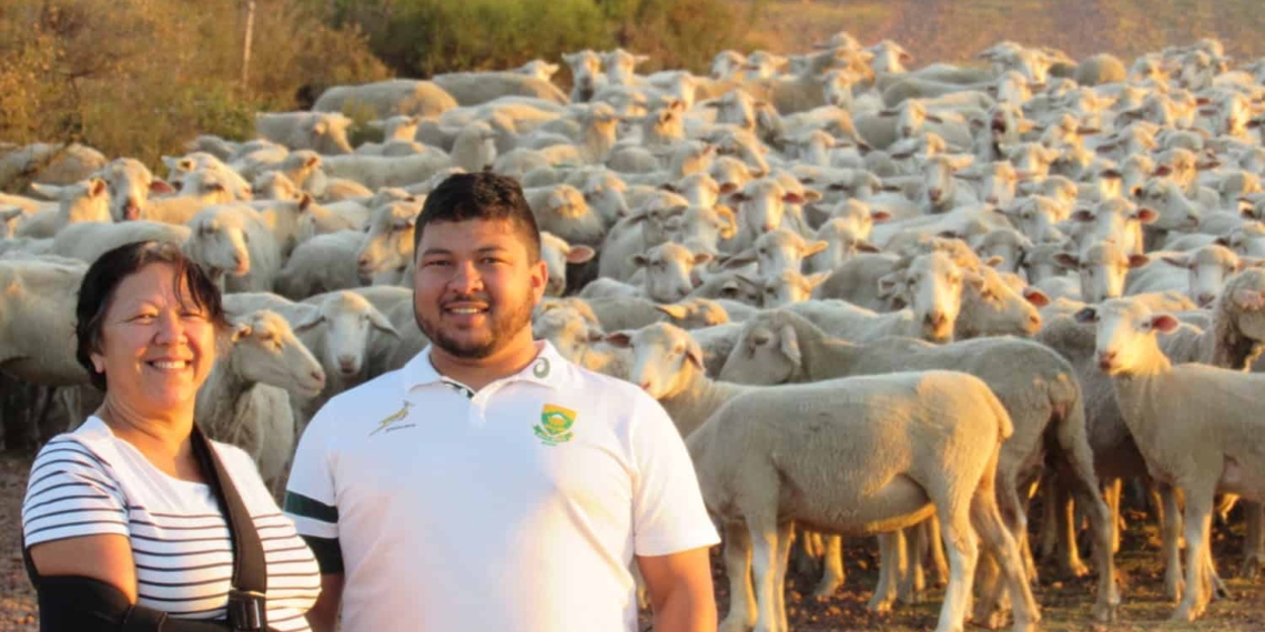 Gary Patience (right) and his mother, Therecia, farms livestock on their 50-year-old family farm, GT Agri Group in Saron, Western Cape. Photo: Supplied