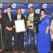(From left to right) Joyene Isaacs, Western Cape Department of Agriculture; Dr van Deventer, Shoprite; Minister Ivan Meyer, Francois Cilliers, winner; Executive Mayor of the Breede Valley Municipality, Antoinette Steyn; and Elsa Jordaan, CEO, Hex Valley Table Grape Association