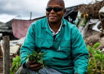 Vuyo Tsika (72) is a backyard farmer spreading hope in the community of Delft in the Western Cape. Photo: Supplied