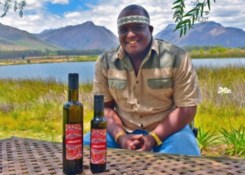 34-year-old, Loyiso Manga is the owner and visionary Ubuntu Extra Virgin Olive Oil brand. Picture: Babalwa Dlanjwa