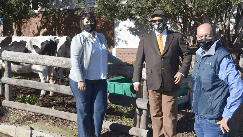 Estelle Veldman from Shiloh Community in Action, Dr Ivan Meyer from the Western Cape department of agriculture, and Philip Blanckenberg from the Milk Producers Organisation. Photo: Supplied