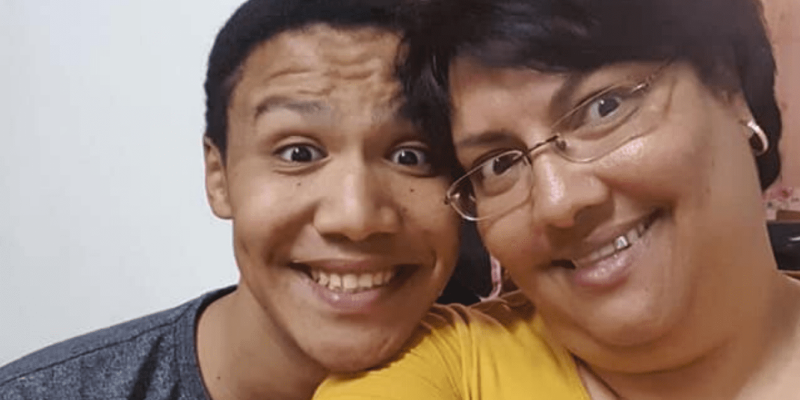 Grain farmer Preline Swart (right) and her son, Charmile, who is in matric at Bredasdorp High School in the Western Cape. Photo: Facebook
