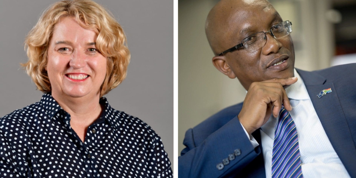 Shadow minister of agriculture, land reform and rural development, Annette Steyn (left) is calling for the South Africa's auditor-general, Thembekile Kimi Makwetu (right) to do an urgent audit into drought relief funding. Photo: supplied.