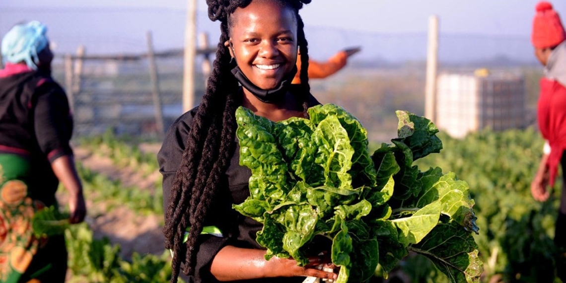 Khayelitsha farmer Ncumisa Mkabile has ambitions of being a commercial farmer exporting her produce internationally. Photo: Supplied