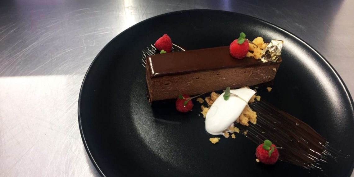 The dancing chef, Davante Donjeany makes this delectable treat, double chocolate mousse tart. Photo: Supplied