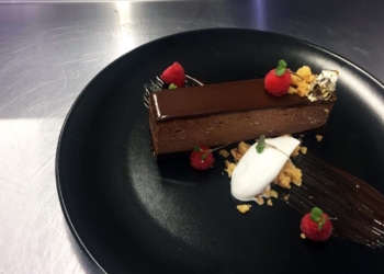 The dancing chef, Davante Donjeany makes this delectable treat, double chocolate mousse tart. Photo: Supplied