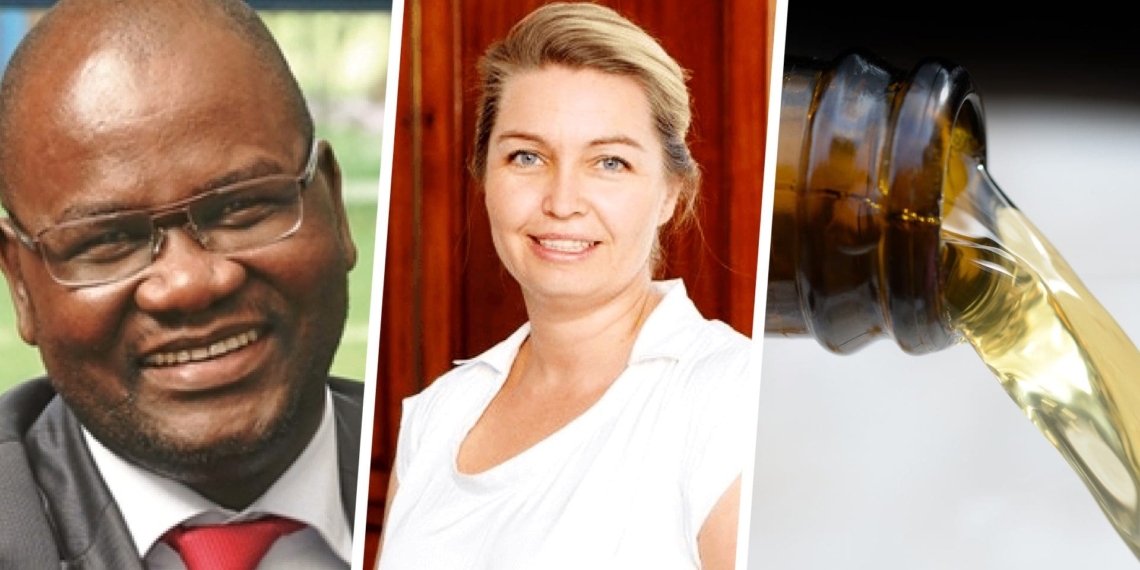 Pictured from left are Patrick Dlamini, CEO of Development Bank of the Southern Africa (DBSA) and Lianne Jones, Produce Marketing Association country manager for South Africa. Photo: Supplied.