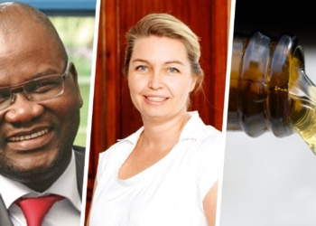 Pictured from left are Patrick Dlamini, CEO of Development Bank of the Southern Africa (DBSA) and Lianne Jones, Produce Marketing Association country manager for South Africa. Photo: Supplied.