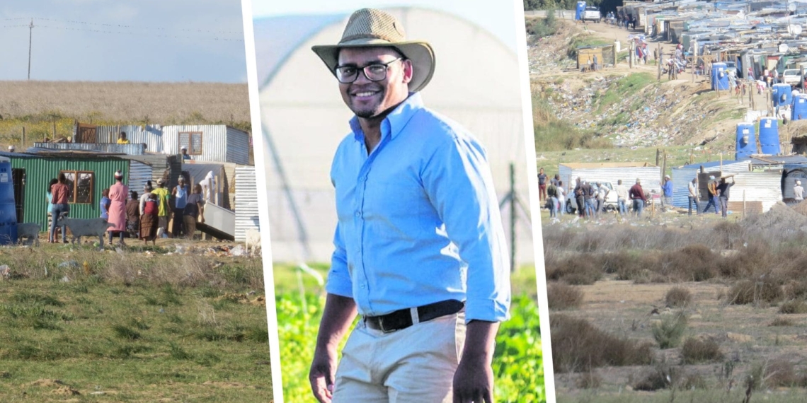 Years of backbreaking work by hydroponic farmer, Byron Booysen, currently hangs in the balance due to unlawful land occupations in Kraaifontein in the Western Cape. Photo: Supplied.