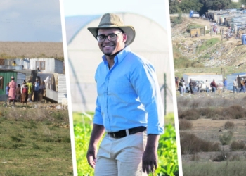 Years of backbreaking work by hydroponic farmer, Byron Booysen, currently hangs in the balance due to unlawful land occupations in Kraaifontein in the Western Cape. Photo: Supplied.
