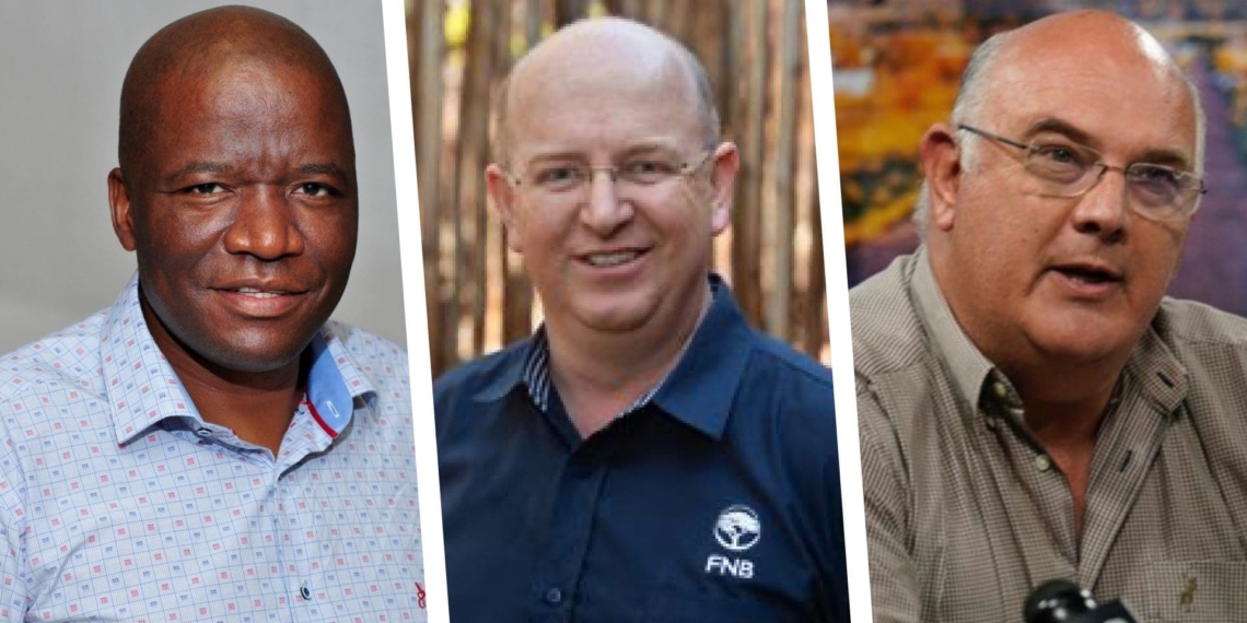 Pictured (from left to right): the founder and trustee of PSEII, Mr Sediko Rakolote, Dawie Maree, head of communication and marketing at FNB Agriculture and the president of the World Farmer’s Organisation (WFO), Theo De Jager. Photo: Supplied