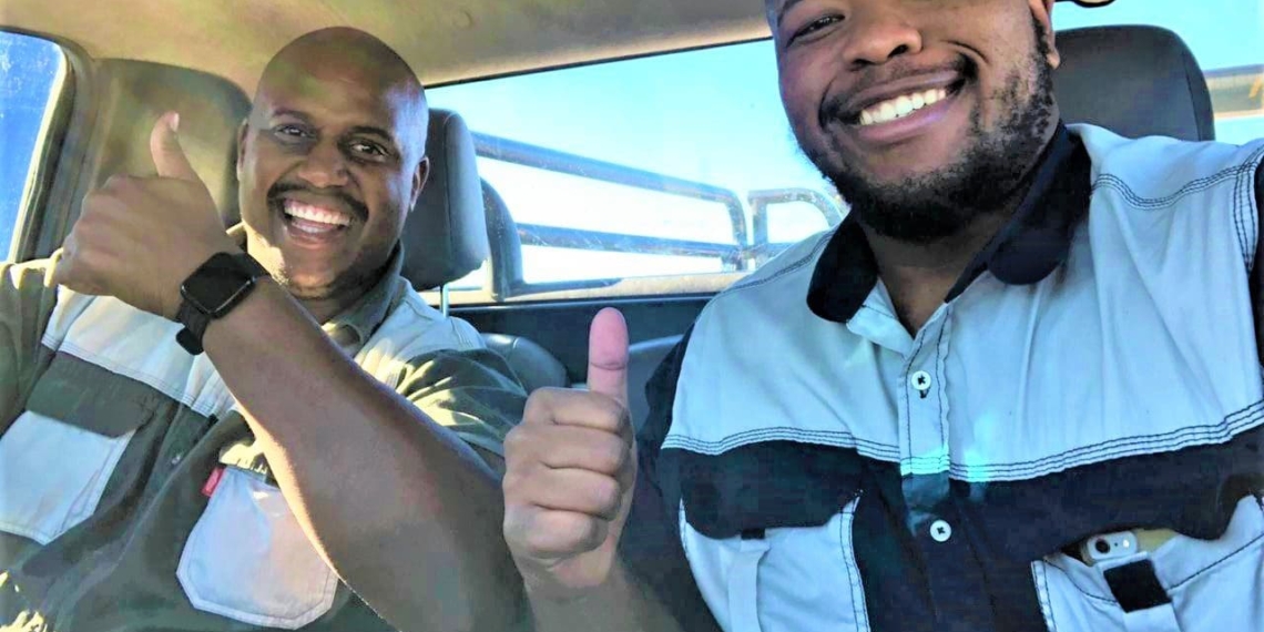Athenkosi Denga and Soyama Mtongana have been trading livestock since they were in their teens. Today, the duo is running the first black-owned auction service in the Eastern Cape. Photo: Supplied.