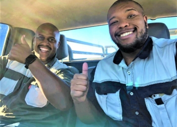 Athenkosi Denga and Soyama Mtongana have been trading livestock since they were in their teens. Today, the duo is running the first black-owned auction service in the Eastern Cape. Photo: Supplied.