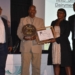 2. Dr Andrew Magadlela (ARC group executive: animal sciences), the late Jan Zim and Nompe Ida Zim (MJ Zim from Kestell in the Free State), and prof. Norman Maiwashe (ARC’s general manager: animal production) at the 2019 awards function Photo: Landbouweekblad / Supplied by Agri-Expo