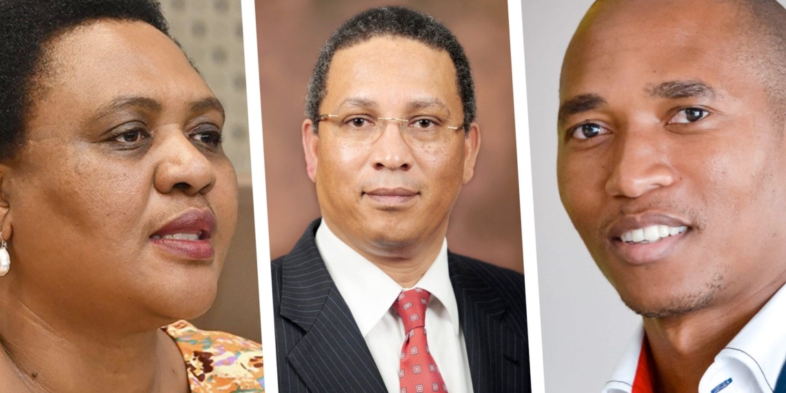 Pictured (from left) Thoko Didiza, the minister of agriculture, land reform and rural development, Dr. Ivan Meyer, the Western Cape minister of agriculture and Dr Sifiso Ntombela, chief economist of the National Agricultural Marketing Council (NAMC). Photo’s: Supplied