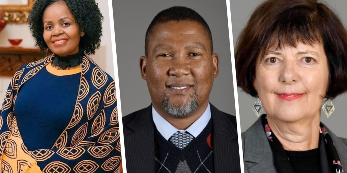 Pictured (from left) are late Afasa president, Dr Vuyo Mahlati, Nkosi Zwelivelile Mandela, chairperson of the portfolio committee on agriculture, land and rural development and Barbara Creecy, the minister of fisheries, forestry and the environment. Photo: Supplied