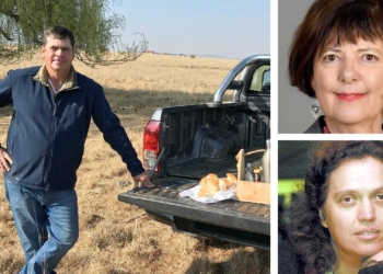 Pictured clockwise Wessel Bibbey, Free State farmer, Barbara Creecy, the minister of fisheries, forestry and the environment and Elfrieda Strauss, SKI coordinator. Photo: Supplied.