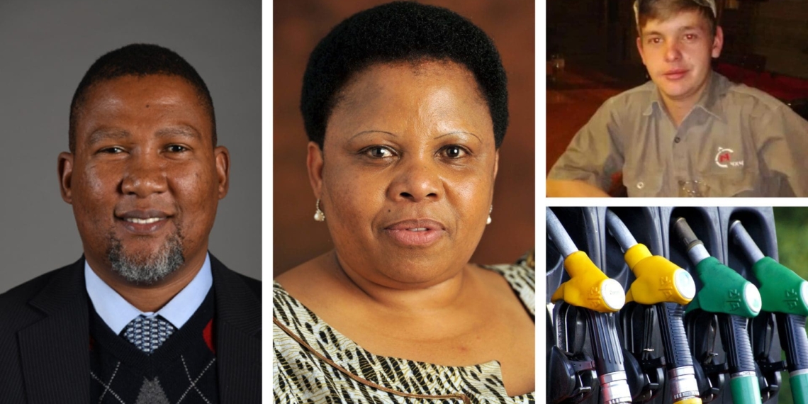 Pictured from left are Nkosi Zwelivelile Mandela, chairperson of the portfolio committee on agriculture, land and rural development, Makhotso Sotyu, deputy minister of environment, forestry and fisheries, and (top right) Brendan Horner, deceased Free State farmer manager. Photo: Supplied.
