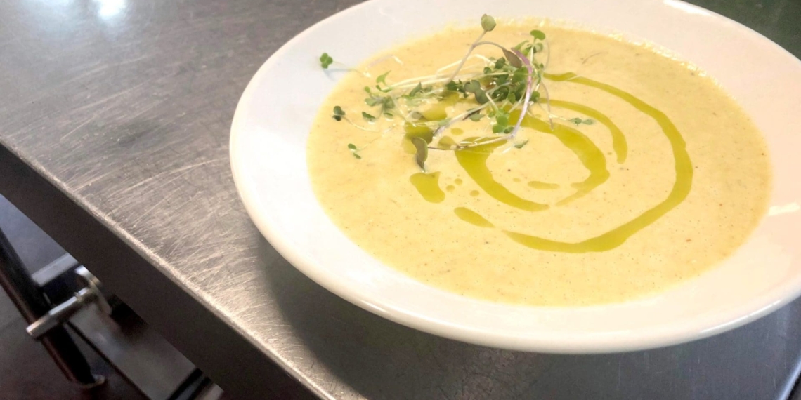 Chef Thuto Mahlangu (25) makes a heart-warming chicken soup with a herb oil. Photo: Supplied