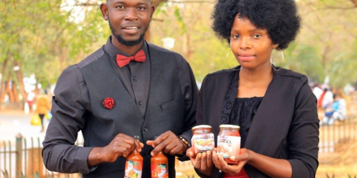 Chilli Sauce Phathutshedzo Madula and Mpfariseni Rasimphi are the owners of Marvel Chilli Sauce producing three products, including tomato jam, fruits jam and vegetable atchaar sauces. Photo: Supplied
