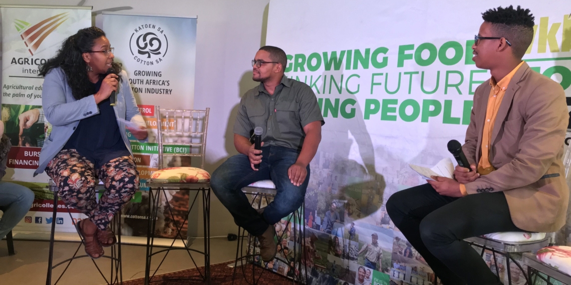 interviewed by Food For Mzansi's Dawn Noemdoe (left) and Duncan Masiwa. Photo: Food For Mzansi
