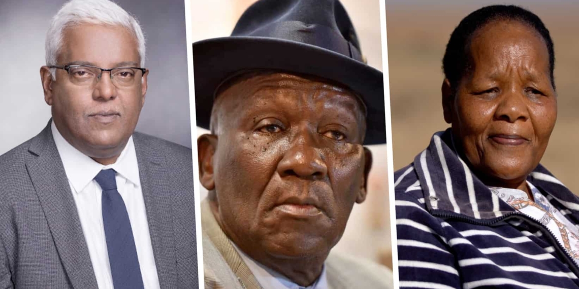 Pictured (from left) are KwaZulu-Natal finance minister, Ravi Pillay, police minister, Bheki Cele and Mahadi Mopeli, Free State farmer. Photo: Supplied.