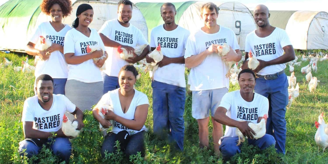 Meet the shareholders of Farmer Angus EGGS. From the top left are Phello Ntlati, Neliswa Mbengana, Thobelani Mngomezulu, Menzi Khoza, Angus McIntosh and Mawethu Xamle. From the front left are Thabani Lamula, Zanele Hlabisa and Mbhekiseni Khoza. Photo: Supplied
