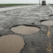 Potholes are starting to take up the whole lane in some Free State roads. Photo: Friedl von Maltitz