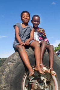 Rejoice Ncwane’s grandchildren, Sbongo Mbayi and Nothile Gumede, whom she says must never be afraid to step up as leaders, both in their community and the world at large. Photo: Shukela Plus