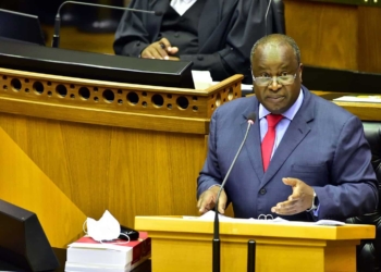 Finance minister Tito Mboweni delivers his 2021 budget speech in Parliament. Picture: GCIS/Flickr