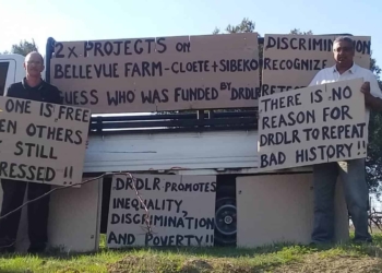 For a decade, Ivan Cloete (left) tried his best to break into the agricultural sector as a commercial farmer. When he was declared a land beneficiary in 2012, he thought his dream would become reality. Now, he is set to be evicted from his government-assigned land for fourth time. Photo: Supplied/Food For Mzansi