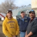 Mike Kelly (in the middle), a farmer from Niagara, N.D. in the US, stands with his South African workers Jason Griesel and Hanrich Scholdz. The two arrived i the US moments before the country was shut to overseas flights by the Covid-19 pandemic. Photo: Mikkel Pates/Forum News Service
