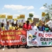 The Food and Allied Workers Union and the South African Poultry Association earlier handed a memorandum to the European Union’s offices in Pretoria over the claimed dumping of chicken in South Africa. Photo: Supplied/Food For Mzansi