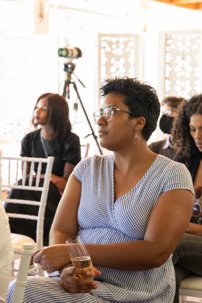 Dawn Noemdoe, Food For Mzansi’s editor: audience and engagement, listening attentively during the Sinelizwi ceremony. Photo: Food For Mzansi