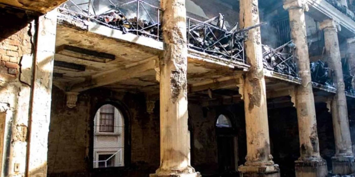 A runaway fire destroyed the Jagger Reading Room and other UCT buildings at the weekend. Photo: Lerato Maduna/www.news.uct.ac.za