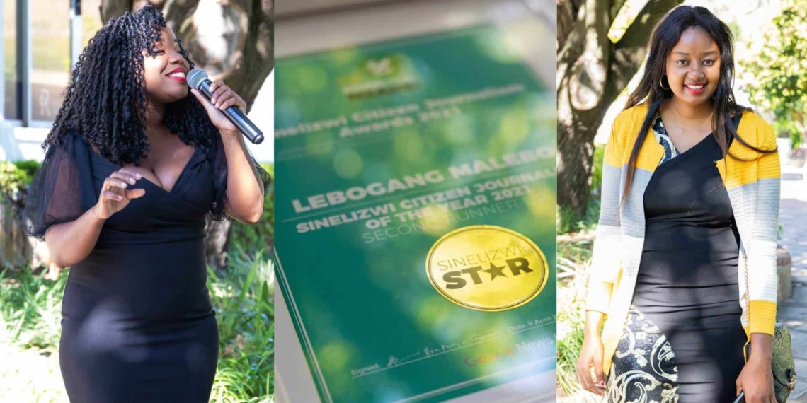 The first Sinelizwi Citizen Journalist of the Year was a glitzy event live-streamed from a top Western Cape wine estate. Pictured are singer Zeldene McDonald and Sharon Ndlovu, Sinelizwi’s top achiever in Mpumalanga. Photos: Food For Mzansi