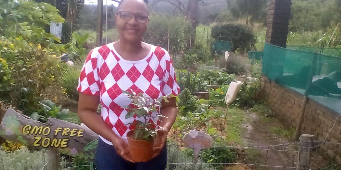 Busisiwe Mgangxela has hung up her nursing epaulets to farm, growing medicinal foods in East London. Photo: Supplied/ Food For Mzansi