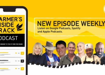 This week’s podcast features (from left) Sandra Van Eeden, Nobuntu Makhoa, Francois van de Vyver, Bernie van den Heever, Terri-Ann-Brouwers, Thuto-Mahlangu, Kevin Naidoo, and Nicola Coundourakis. Photos: Supplied / Food for Mzansi
